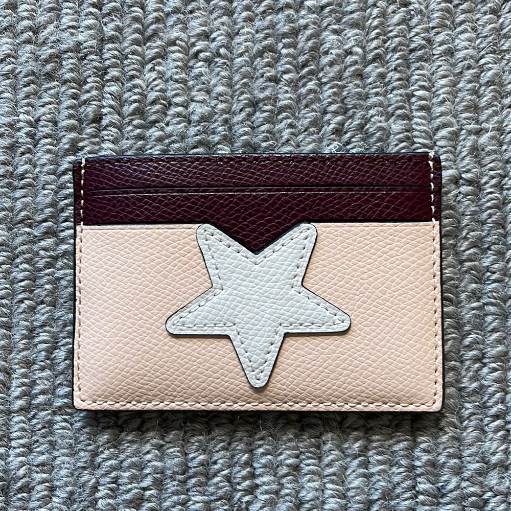 Coach leather card case NWT